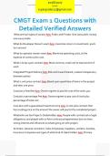 CMGT Exam 1 Questions with  Detailed Verified Answers 