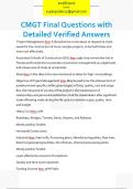 CMGT Final Questions with  Detailed Verified Answers