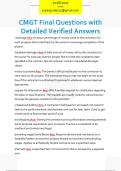 CMGT Final Questions with  Detailed Verified Answers