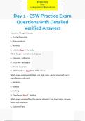 Day 1 - CSW Practice Exam  Questions with Detailed  Verified Answers 