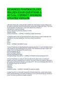 ADVANCED PHARMACOLOGY WALDEN EXAM QUESTIONS & ACTUAL CORRECT ANSWERS UPDATED VERSION