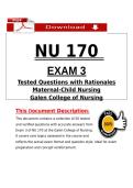 NU 170 Exam 3 Maternal-Child Nursing &lpar;2026&rpar; PDF &vert; Galen College of Nursing