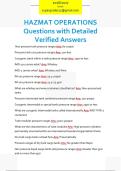 HAZMAT OPERATIONS  Questions with Detailed  Verified Answers