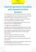 Hazmat operations Questions  with Detailed Verified  Answers