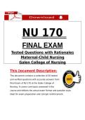 &lpar;Exams 1&ndash;3 & Final&rpar; NU 170 &lpar;Study Guide &plus; Exam&rpar; Package Bundle &vert; Galen Nursing