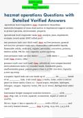 hazmat operations Questions with  Detailed Verified Answers