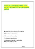 D076 OA Exam Actual With 100&percnt; Correct And Verified Answers latest update