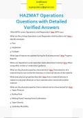 HAZMAT Operations  Questions with Detailed  Verified Answers