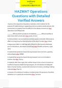 HAZMAT Operations  Questions with Detailed  Verified Answers 