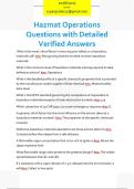 Hazmat Operations  Questions with Detailed  Verified Answers 