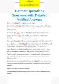 Hazmat Operations  Questions with Detailed  Verified Answers 