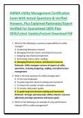 AWWA Utility Management Certification Exam With Actual Questions & Verified Answers&comma; Plus Explained Rationales&sol;Expert Verified For Guaranteed 100&percnt; Pass 2026&sol;Latest Update&sol;Instant Download Pdf