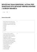 DEVICE RAC EXAM QUESTIONS &sol; ACTUAL TEST QUESTIONS WITH DETAILED VERIFIED ANSWERS &sol; ALREADY GRADED A