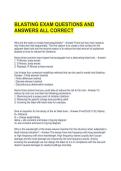 BLASTING EXAM QUESTIONS AND ANSWERS ALL CORRECT 