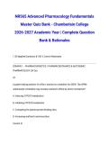 NR565 Advanced Pharmacology Fundamentals Master Quiz Bank - Chamberlain College 2026-2027 Academic Year &vert; Complete Question Bank & Rationales