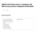 NBSTSA CST Practice Exam A &sol; Questions with 100&percnt; Correct Answers &vert; Updated & Verified 2026