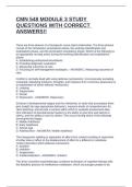 CMN 548 MODULE 3 STUDY QUESTIONS WITH CORRECT ANSWERS&excl;&excl;