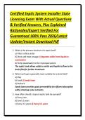 Certified Septic System Installer State Licensing Exam With Actual Questions & Verified Answers&comma; Plus Explained Rationales&sol;Expert Verified For Guaranteed 100&percnt; Pass 2026&sol;Latest Update&sol;Instant Download Pdf