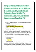 Certified Onsite Wastewater System Specialist Exam With Actual Questions & Verified Answers&comma; Plus Explained Rationales&sol;Expert Verified For Guaranteed 100&percnt; Pass 2026&sol;Latest Update&sol;Instant Download Pdf