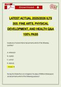 LATEST ACTUAL 2026 ILTS 305&colon; FINE ARTS&comma; PHYSICAL DEVELOPMENT&comma; AND HEALTH Q&A 100&percnt; PASS