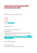 Tattoo Oregon Test Questions With Outlined Answers 2026&vert; VERIFIED EXAM QUESTIONS &vert; 100&percnt; PASS