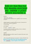 NURS ATI TEAS PRACTICE  TEST READING QUESTIONS  AND - ANSWER -S LATEST  UPDATE 2026 RATED A&plus; 