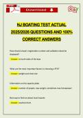 NJ BOATING TEST ACTUAL 2026 QUESTIONS AND 100&percnt; CORRECT ANSWERS
