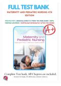Maternity and Pediatric Nursing&comma; 4th Edition Test Bank by Susan Ricci &lpar;2026&sol;2027&rpar;