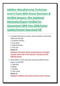 Additive Manufacturing Technician Level II Exam With Actual Questions & Verified Answers&comma; Plus Explained Rationales&sol;Expert Verified For Guaranteed 100&percnt; Pass 2026&sol;Latest Update&sol;Instant Download Pdf