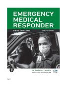 TEST BANK FOR Emergency Medical Responder&colon; First on Scene 12th Edition by Chris Le Baudour&comma; Kaitlyn Laur&eacute;lle&comma; Keith Wesley ISBN&colon; 978-0138100407 COMPLETE GUIDE ALL CHAPTERS COVERED 100&percnt; VERIFIED A&plus; GRADE ASSURED&excl;&excl;&excl;&excl;&excl;NEW LATEST UPDATE&excl;&excl;&excl;&excl;&excl;