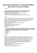 Maternity and Pediatric Nursing&comma; 5th Edition Test Bank by Ricci&comma; Kyle&comma; Carman &lpar;2026&sol;2027&rpar;