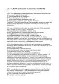 OSTEOPOROSIS QUESTIONS AND ANSWERS