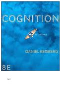 TEST BANK FOR Cognition&colon; Exploring the Science of the Mind Eighth Edition by Daniel Reisberg ISBN&colon; 9780393877403 COMPLETE GUIDE ALL CHAPTERS COVERED 100&percnt; VERIFIED A&plus; GRADE ASSURED&excl;&excl;&excl;&excl;&excl;NEW LATEST UPDATE&excl;&excl;&excl;&excl;&excl;