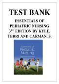 Test Bank For Essentials of Pediatric Nursing 3rd Edition by Terri Kyle and Susan Carman ISBN 9781451192384 Chapters&lpar;1 to 32&rpar;