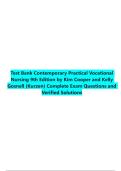 Contemporary Practical&sol;Vocational Nursing&comma; 9th Edition by Kim Cooper & Kelly Gosnell &lpar;Kurzen&rpar; &ndash; Complete Test Bank 2025&sol;2026 &ndash; exam questions with verified solutions