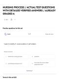 NURSING PROCESS &sol; ACTUAL TEST QUESTIONS WITH DETAILED VERIFIED ANSWERS &sol; ALREADY GRADED A