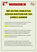 CMIT 320 FINAL EXAM ACTUAL 2026 QUESTIONS AND 100&percnt; CORRECT ANSWERS