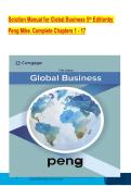 Solution Manual for Global Business&comma; 5th Edition by Peng Mike&comma; Verified Chapters 1 - 17&comma; Complete Newest Version