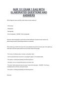 NUR 131 Exam 1 EAQ &ndash; Nursing Fundamentals &ndash; Elaborated Exam Questions and Answers