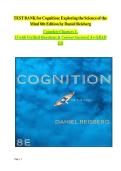 Test Bank for Cognition&colon; Exploring the Science of the Mind&comma; 8th Edition by Daniel Reisberg &lpar;W&period; W&period; Norton & Company&comma; 2021&rpar; &vert; ISBN&colon; 9780393877601 &vert; All Chapters &lpar;1-15&rpar;