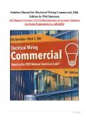 Solution Manual for Electrical Wiring Commercial&comma; 18th  Edition by Phil Simmons  All Chapters Covered 1-21&vert; Verified Questions & accurate Solutions   for Exam Preparations&vert; A&plus; GRADED