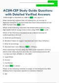 ACSM-CEP Study Guide Questions  with Detailed Verified Answers