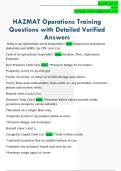 HAZMAT Operations Training  Questions with Detailed Verified  Answers 
