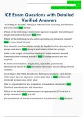 ICE Exam Questions with Detailed  Verified Answers