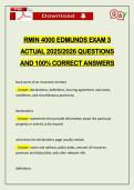 RMIN 4000 EDMUNDS EXAM 3 ACTUAL 2026 QUESTIONS AND 100&percnt; CORRECT ANSWERS