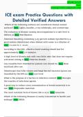 ICE exam Practice Questions with  Detailed Verified Answers 