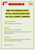 RMIN 4000 EDMUNDS EXAM 2 ACTUAL 2026 QUESTIONS AND 100&percnt; CORRECT ANSWERS