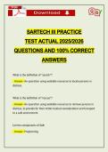 SARTECH III PRACTICE TEST ACTUAL 2026 QUESTIONS AND 100&percnt; CORRECT ANSWERS