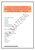 CALCULATE WITH CONFIDENCE- CHAPTER 17-25 EXAM QUESTIONS AND ANSWERS GRADED A&plus; 2025&sol;2026