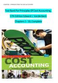Test Bank For Principles Of Cost Accounting&comma; 17th Edition Edward J&period; Vanderbeck Chapters 1 - 10&comma; Complete
